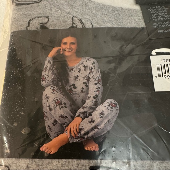 Disney Mickey Mouse Gray Lounge Set Pajamas - Picture 3 of 5